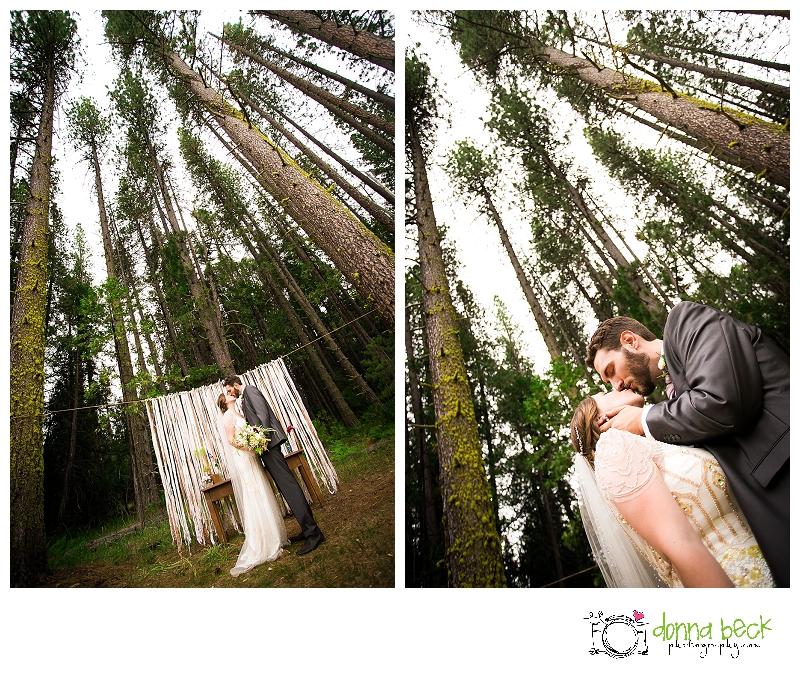 Evergreen Lodge, Wedding, Sacramento Wedding Photographer, Donna Beck Photography, outside ceremony, trees