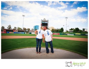 River Cats Engagement Session, Sacramento Wedding Photographer, Donna Beck Photography, Dodger fans, baseball theme
